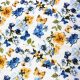 ORCHID, lepkés, virágos loneta lakástextil, dekorvászon - kék képe