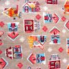 CASA, házikó mintás, karácsonyi lakástextil dekorációs anyag, drapp