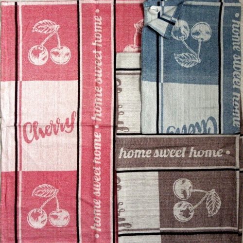 SWEET HOME, jacquard, pamut konyharuha, 3 db-os csomag