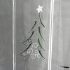 TANNENBAUM, karácsonyi mintás, zölddel és ezüsttel hímzett vitrázs függöny